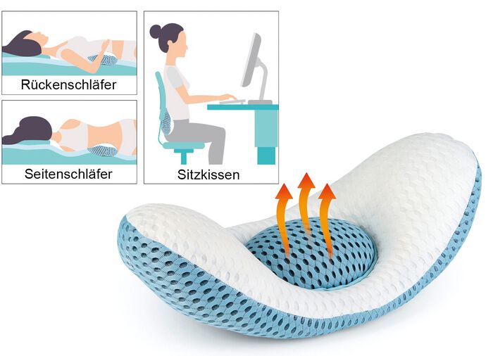 5-in-1 lendenkussen met warmte- en massagefunctie 