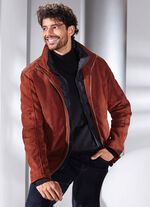 Kort leren jasje met binnenzakken 