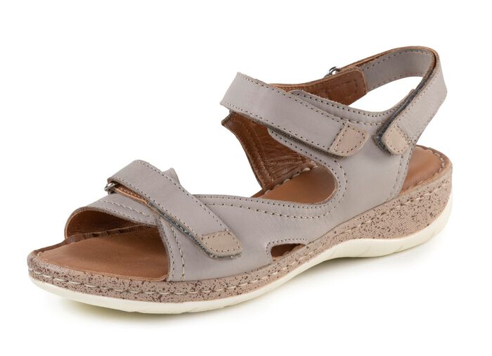 ELENA EDEN sandaal met contrasterende bies TAUPE