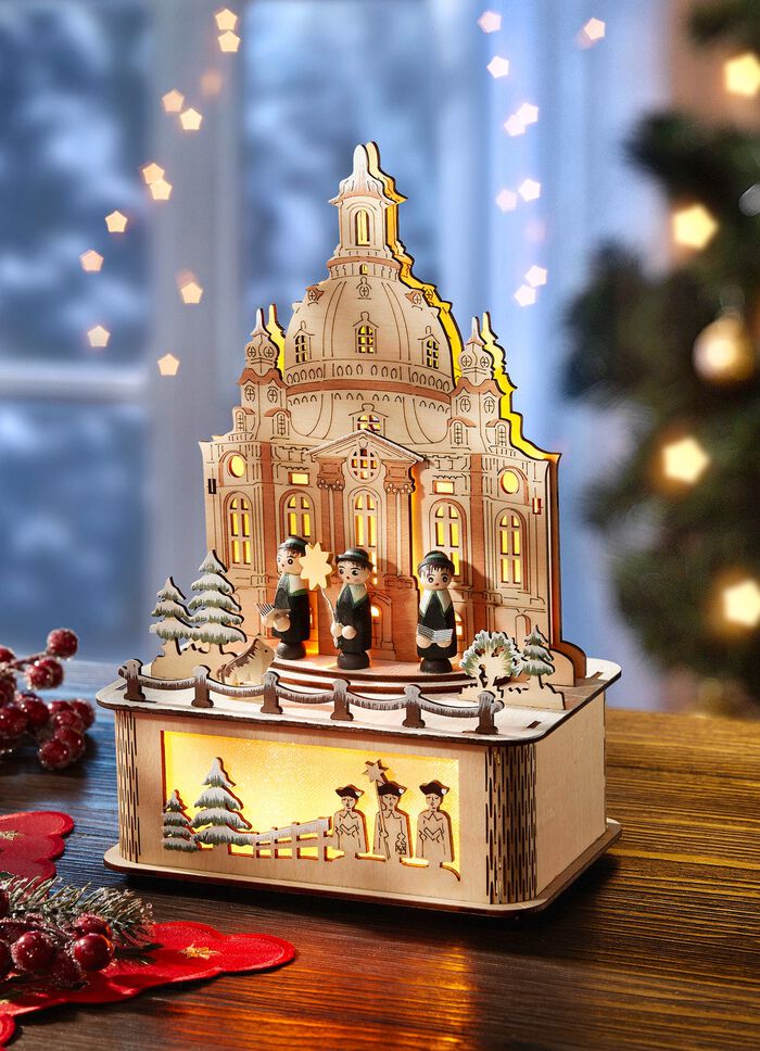 Verlichte houten decoratie 