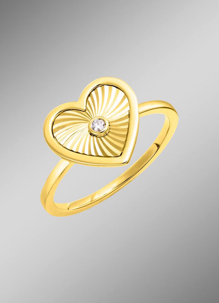 Diamanten hart damesring 