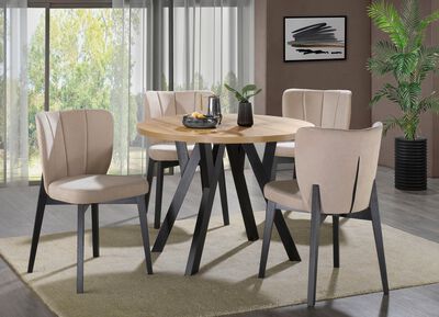 Tulp eetkamermeubel met stoffen bekleding 