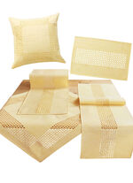 Tafelkleed met decoratieve perforaties GEEL