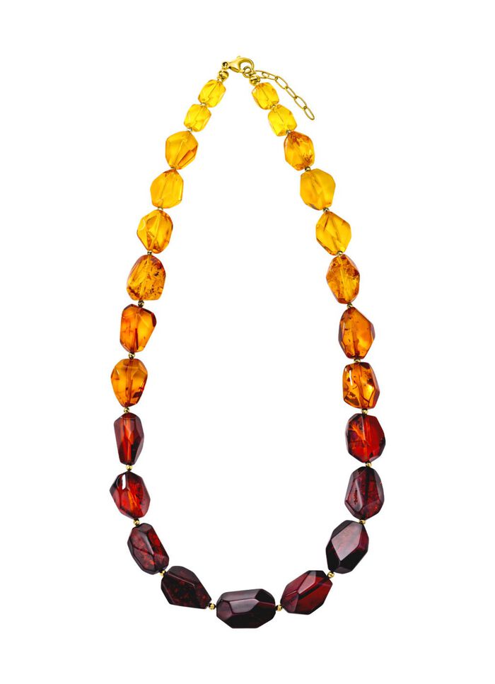 Elegante ketting met barnsteen en hematiet 