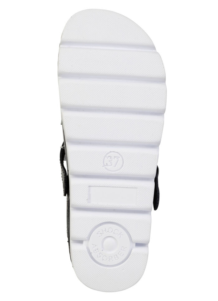 Zomerse damesklompen, gemaakt van leer SCHWARZ