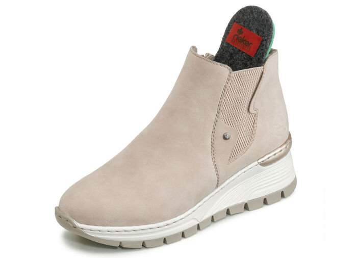 Rieker enkellaarzen gemaakt van zacht nubuck materiaal BEIGE