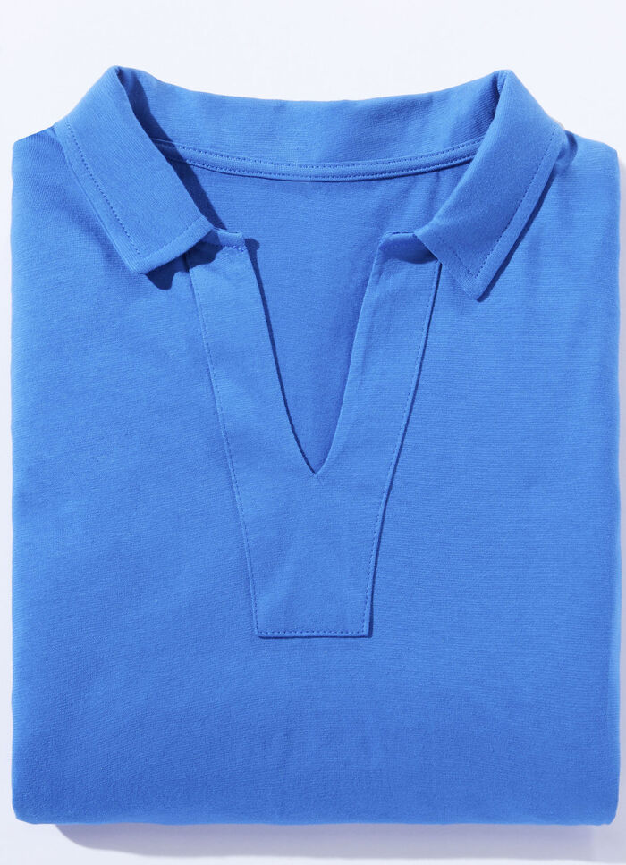 Set van twee nachthemden, knielengte met overhemdkraag