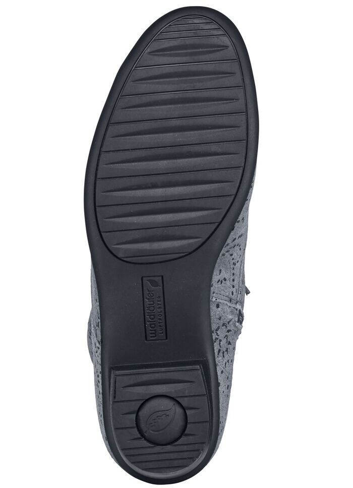 Waldläufer veterlaarzen met bloemenreliëf GRIJS