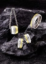 Bicolor hanger met synthetische zirkonia 