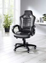 Directiestoel met gatenapplicatie in race-look ZWART-GRIJS