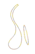 Elegante set in driekleur, met karabijnhaak 