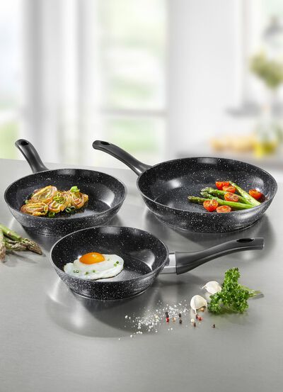 Pannenset met hoogwaardige antiaanbak keramische coating 