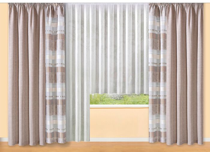 Gordijnenset in linnenlook 