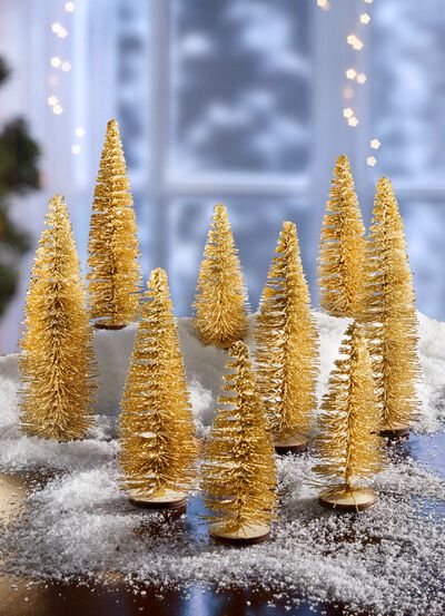 Tafeldecoratie Kerstbomen, set van 9 