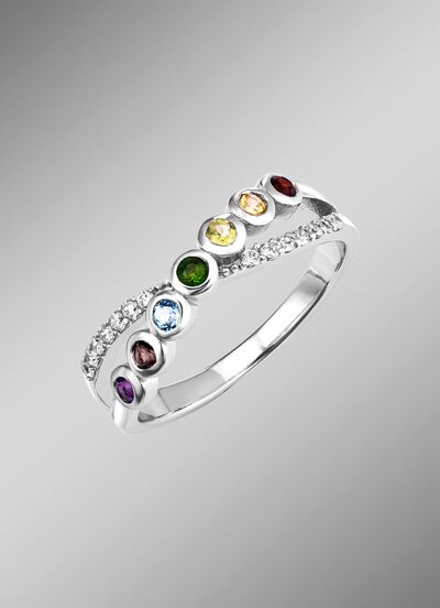 Stralende elegantie: damesring met echte edelstenen 