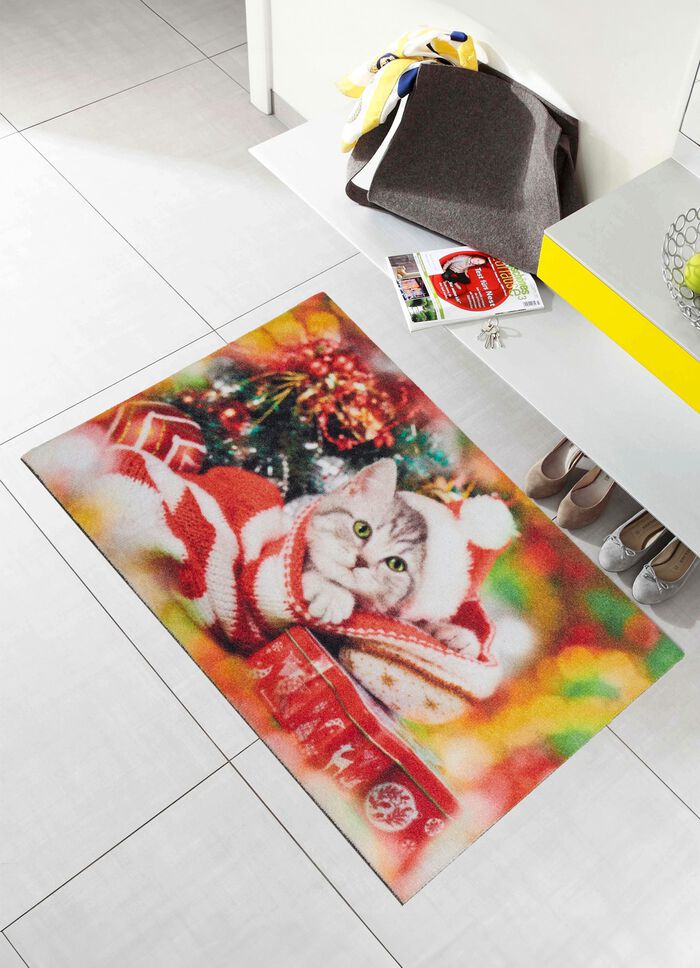 Kitten deurmat met antislip achterkant 