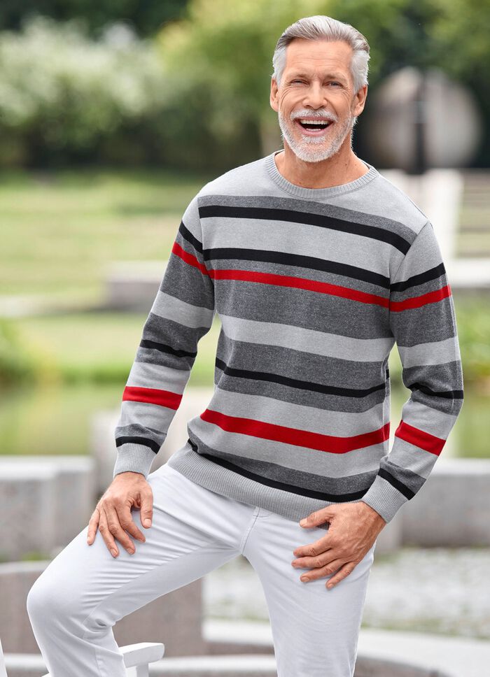 Modieuze ronde hals trui in 2 kleuren 