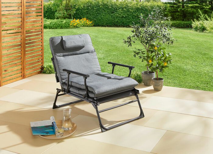 Tuinligstoel 2 in 1 met extra kussen 