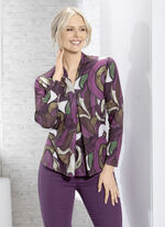 Shirt met stolpplooien vooraan in 2 kleuren BORDEAUX KHAKI