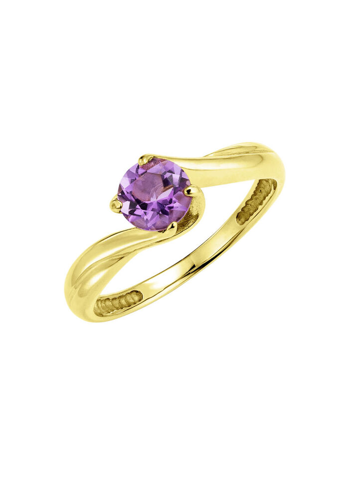 Eersteklas damesring met echte amethist 
