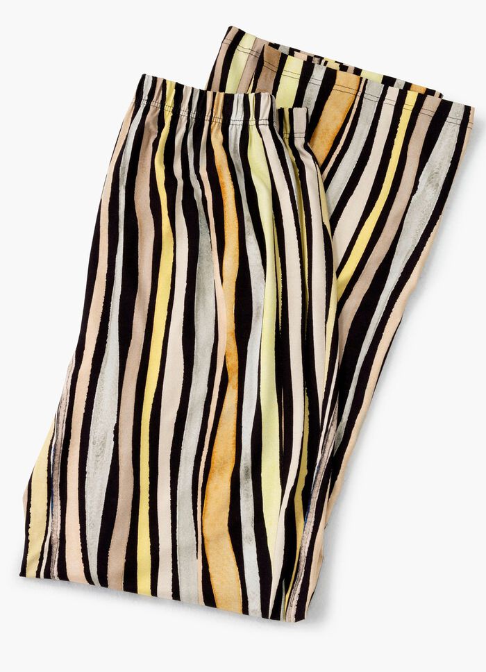 Broek met opvallend gestreept dessin 