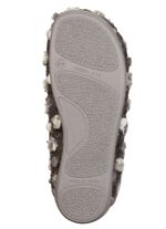 Laurina, klassieke damespantoffels, met uitneembaar voetbed GRIJS-WIT