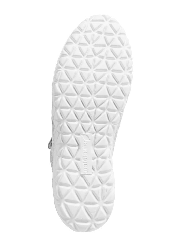 Waldläufer veterschoen van elastisch materiaal met bloemenprint ZILVERWIT