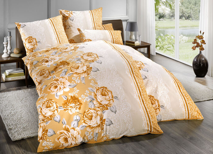 Beddengoedset met betoverend rozendessin
