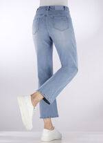 Jeans met trendy decoratieve klinknagels HELLBLAU