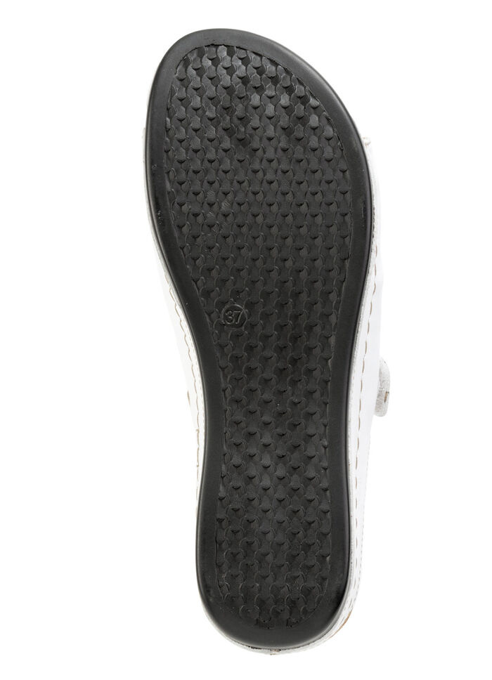 ELENA EDEN muiltjes van nappaleer met contrasterende details WIT