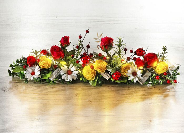 Tafeldecoratie met micro-led-lichtketting 