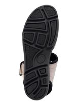 ELENA EDEN sandaal gemaakt van zacht nubuckleer en zwart elastisch materiaal BEIGE