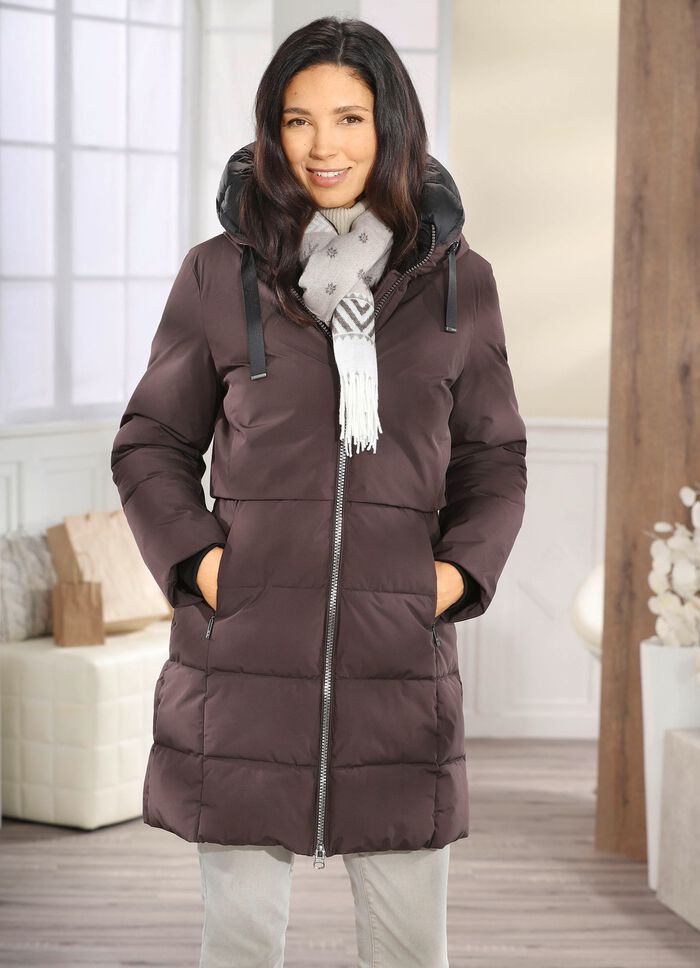 Functionele lange parka met capuchon 