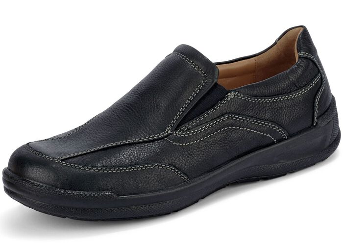 GINO GALANTE, klassieke herenpantoffels, met uitneembaar voetbed ZWART