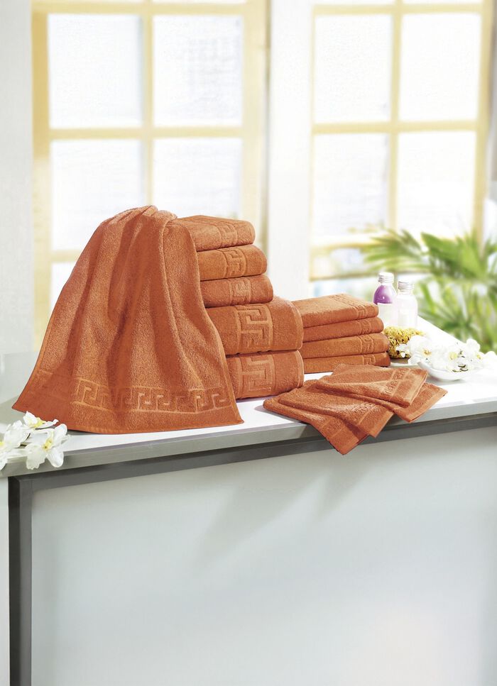 Badstofserie met meander-jacquardstructuur AARDE