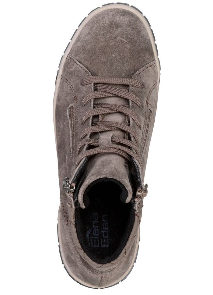 ELENA EDEN veterlaarsje met twee ritssluitingen aan de zijkant TAUPE