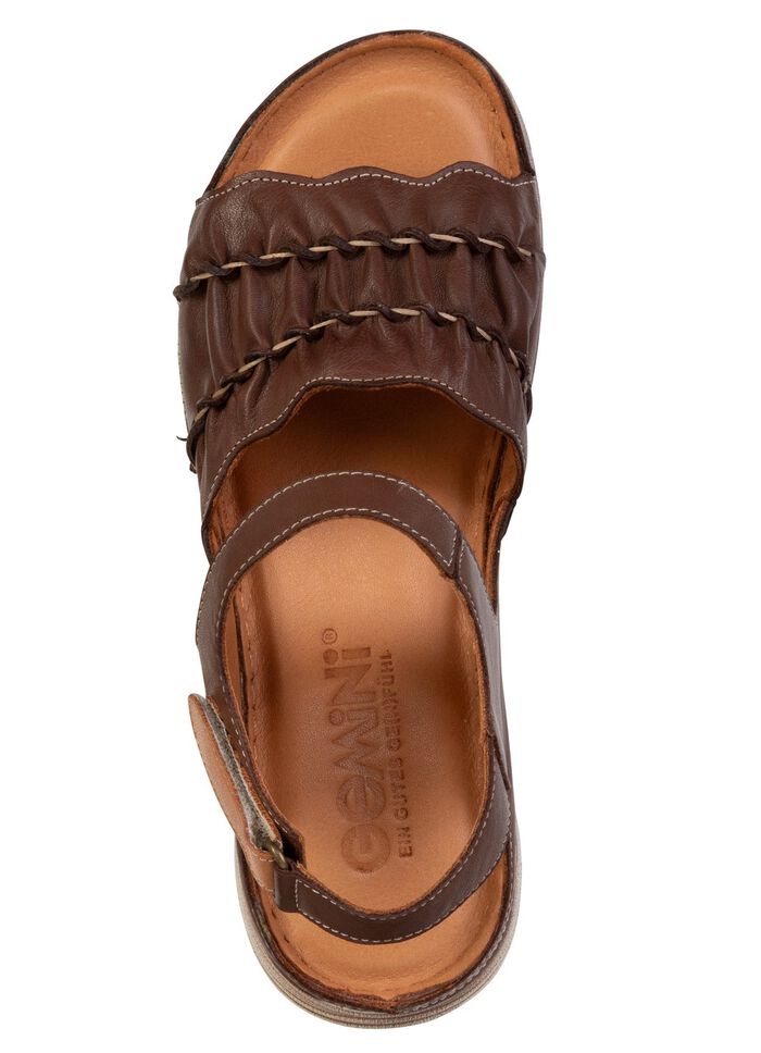 Gemini, lichte damessandalen, breedte G, gemaakt van leer BRAUN