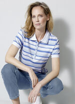 Poloshirt met contrasterende geribbelde manchetten 