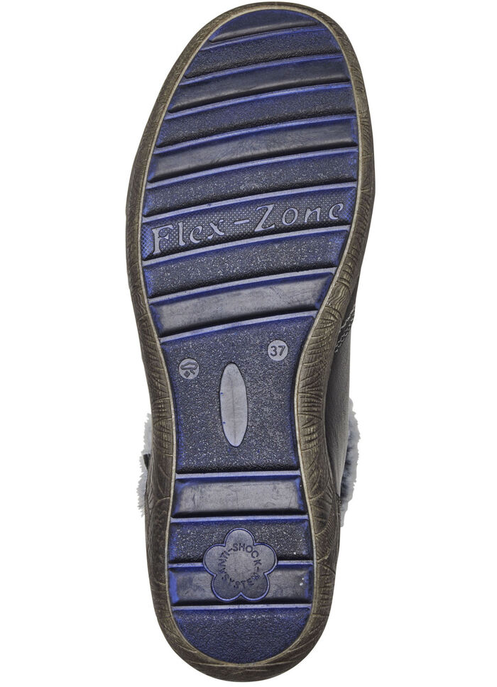 ELENA EDEN laarsje met grijze pluche kraag ZWART-GRIJS