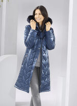 Jas met figuurflatterend quiltwerk in de lengte AZUURBLAUW