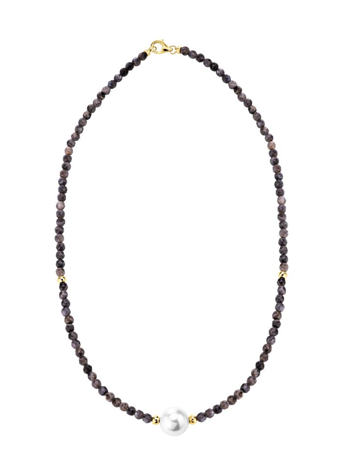 Ketting met parelglans en edelsteenglans 