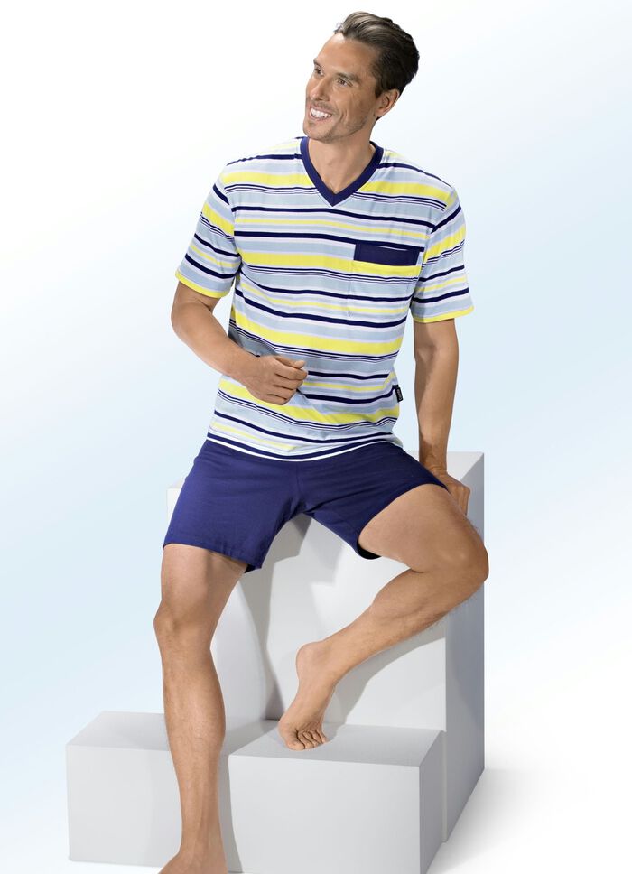 Shortama&lsquo;s, pak van twee, met V-hals en borstzakje 