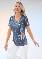Slim shirt in 2 kleuren BLAUW-KLEURRIJK