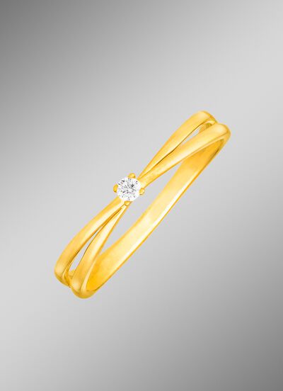 Elegante damesring met briljant 