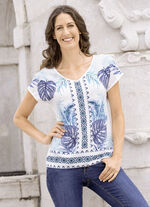 Shirt met zilverkleurige sierplaten 