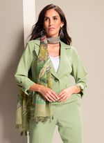 Sjaal met kwastjes aan de uiteinden 