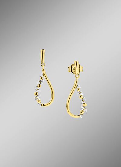 Elegantie in druppelvorm: oorbellen met synthetische zirkonia 