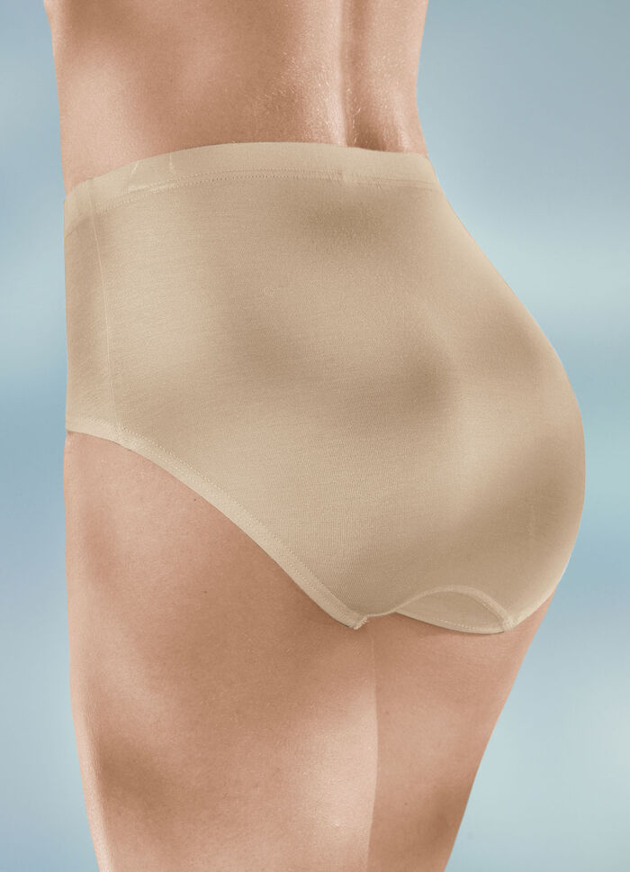 Vier-pack slip met elastische tailleband 2X BEIGE, 2X SCHWARZ