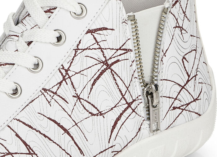 Remonte veterlaarzen van effectief bedrukt nappaleer WIT-ROOD