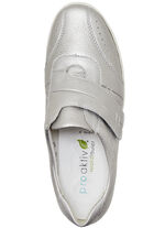 Waldläufer, comfortabele damespantoffels, breedte H, met uitneembaar voetbed MATZILVER